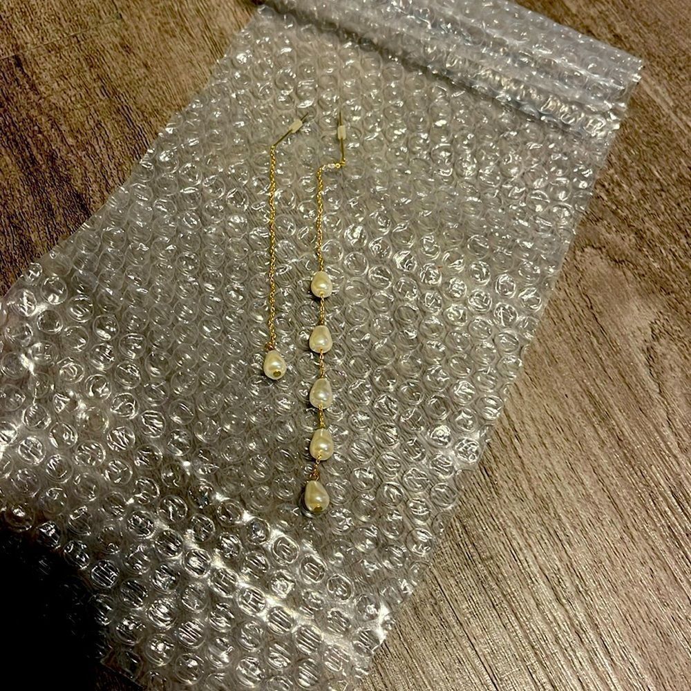 Rebecca Minkoff
Asymmetrical Gold Plated Pearl Earrings